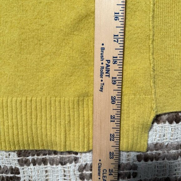 Anthropologie White Warren Cashmere V Neck Sweater Size S Yellow Tunic Luxury - Picture 6 of 8